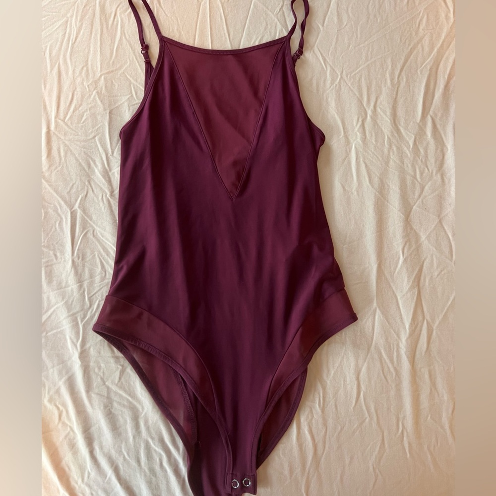 Bodysuit with see-through chest